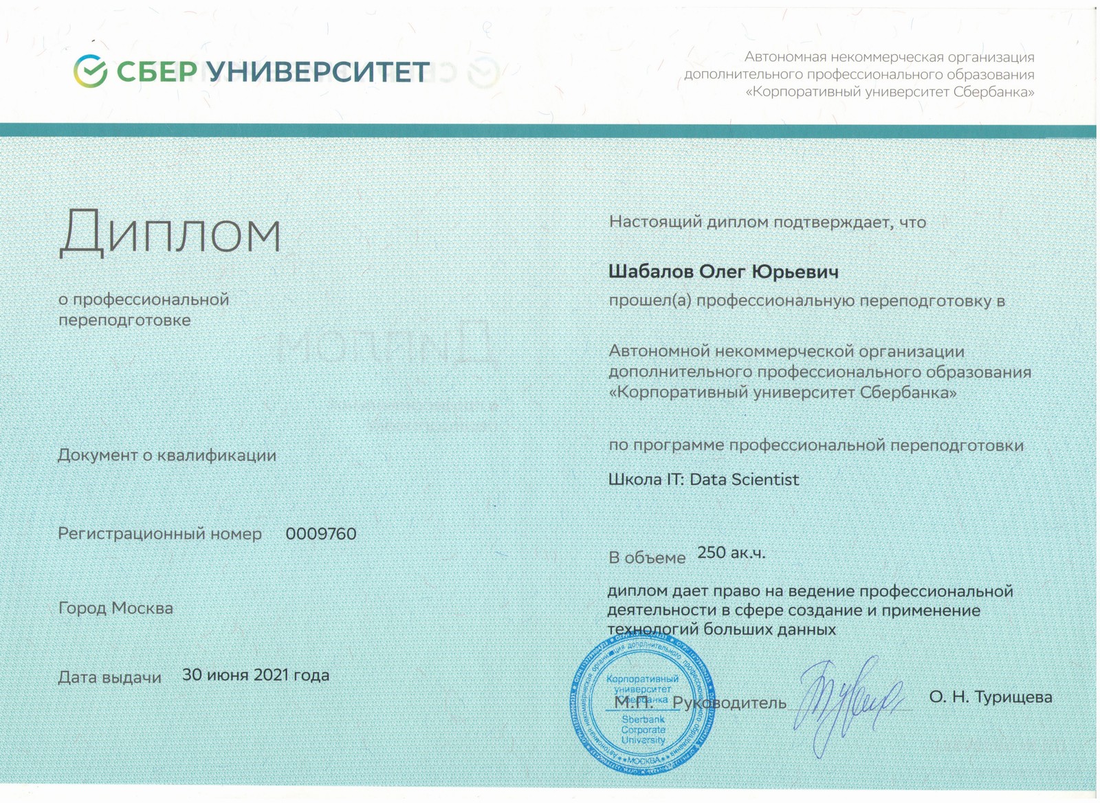 Диплом Data Scientist